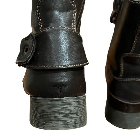 3 for $30! Bamboo brown fleece lined combat boots - Picture 5 of 8